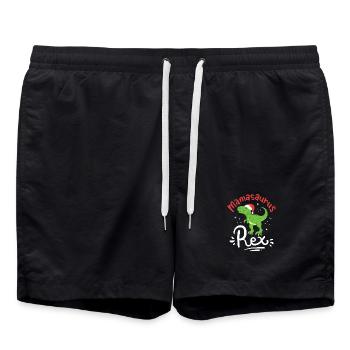 Weihnachten Mama Saurus - Badeshorts - Schwarz - Vorne - AI Model Male 185 light (185cm)