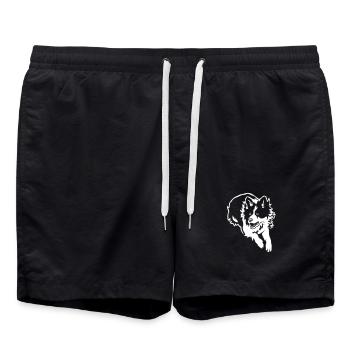Border Collie « Black Edition » - Short de bain - noir - Devant - AI Model Male 185 light (185cm)