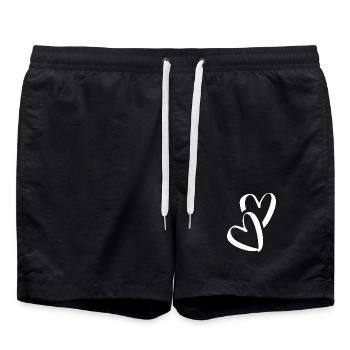 Coeur Petits coeurs Deux coeurs amoureux Pocket - Short de bain - noir - Devant - AI Model Male 185 light (185cm)