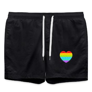 Pop It Popit Heart Arc-en-ciel coloré - Short de bain - noir - Devant - AI Model Male 185 light (185cm)