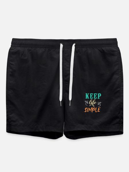 Keep Life Simple Motivational Design - Swim Trunks - black