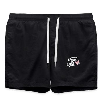Schwangerschaft verkünden - Oma und Opa 2023 - Badeshorts - Schwarz - Vorne - AI Model Male 185 light (185cm)
