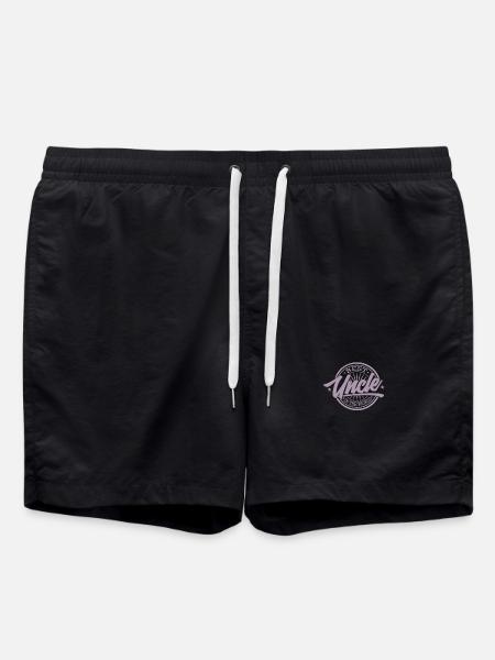 Familj Farbror retro bästa farbror i världen - Badshorts - svart
