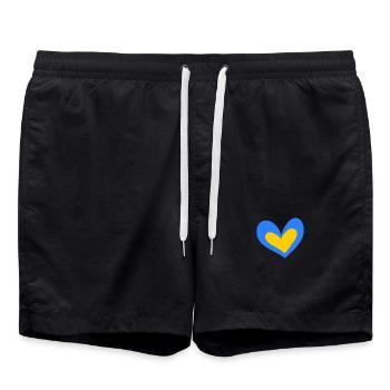 Ukraine Cœur - Short de bain - noir - Devant - AI Model Male 185 light (185cm)