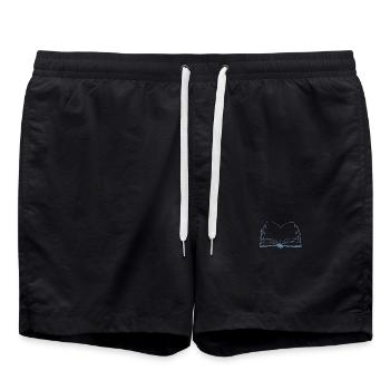 Bücher offenes Buch - Badeshorts - Schwarz - Vorne - AI Model Male 185 light (185cm)