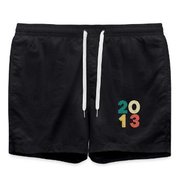 2013 - Millésime 2013 Rétro Vintage - Short de bain - noir - Devant - AI Model Male 185 light (185cm)
