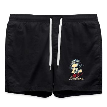 Beethoven (dark) - Swim Trunks - black - Front - AI Model Male 185 light (185cm)