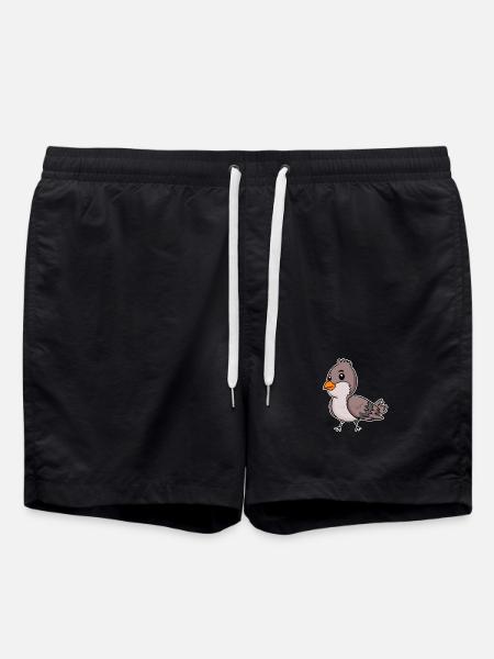Haussperling Vogel - Badeshorts - Schwarz