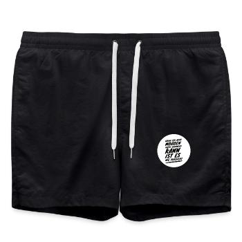 Alkohol Saufspruch Malle Party - Badeshorts - Schwarz - Vorne - AI Model Male 185 light (185cm)