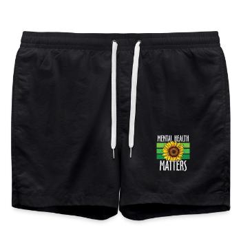 La santé mentale compte Tournesol vert - Short de bain - noir - Devant - AI Model Male 185 light (185cm)