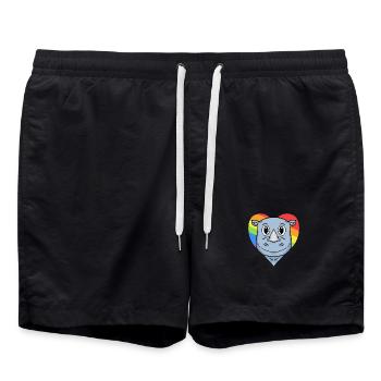 Rhino Lgbt Rainbow Couleurs - Short de bain - noir - Devant - AI Model Male 185 light (185cm)
