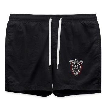 41. Geburtstag Whiskey Whisky - Badeshorts - Schwarz - Vorne - AI Model Male 185 light (185cm)