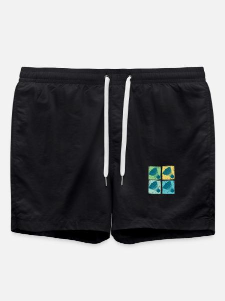 Badminton Shuttlecocks Pop Art - Swim Trunks - black
