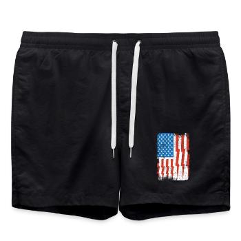 Electrician US Flag - Swim Trunks - black - Front - AI Model Male 185 light (185cm)