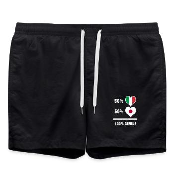 L'Italie et le Japon génie / cadeau - Short de bain - noir - Devant - AI Model Male 185 light (185cm)