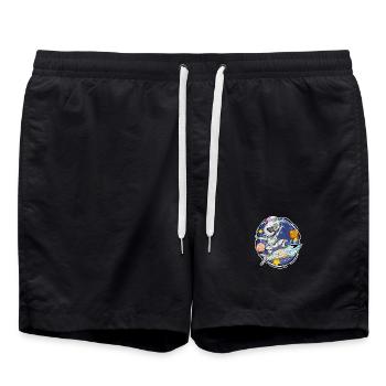 Garçon astronaute dans l’espace avec des fusées - Short de bain - noir - Devant - AI Model Male 185 light (185cm)