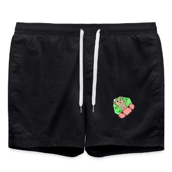 Chat Abyssin chat comme patineur avec skateboard - Short de bain - noir - Devant - AI Model Male 185 light (185cm)