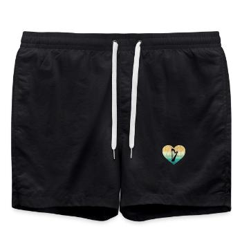 Irland - Ich liebe irische Harfe - Badeshorts - Schwarz - Vorne - AI Model Male 185 light (185cm)
