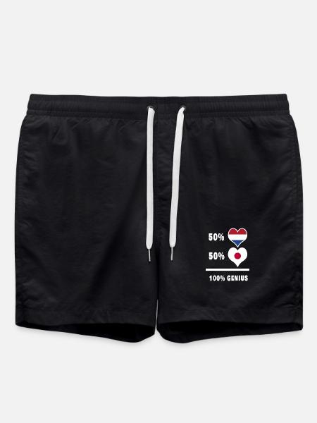 Japan und Niederlande Genial / Geschenk - Badeshorts - Schwarz