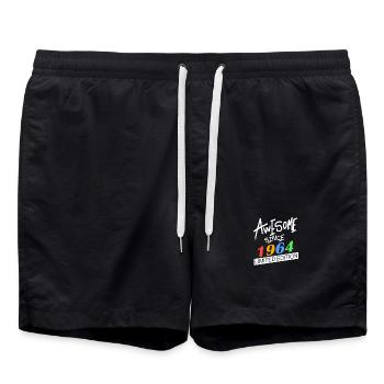 1964 - Jahrgang 1964 - Fantastisch seit 1964 - Badeshorts - Schwarz - Vorne - AI Model Male 185 light (185cm)