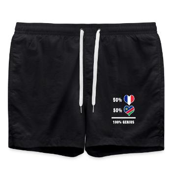 Das Genie Frankreich und Namibia / Geschenk - Badeshorts - Schwarz - Vorne - AI Model Male 185 light (185cm)