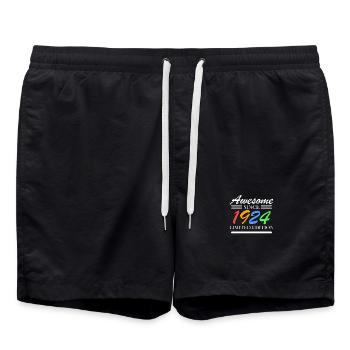 1924 - Born 1924 - Fantastic since 1924 - Swim Trunks - black - Front - AI Model Male 185 light (185cm)