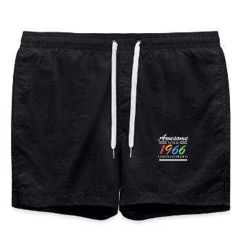 1966 - Jahrgang 1966 - Fantastisch seit 1966 - Badeshorts - Schwarz - Vorne - AI Model Male 185 light (185cm)