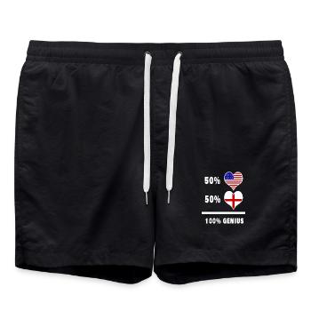 Angleterre et USA Genius / cadeau - Short de bain - noir - Devant - AI Model Male 185 light (185cm)