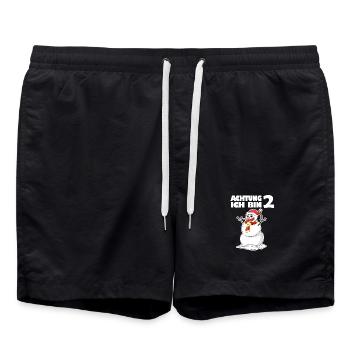 2.Geburtstag Schneemann 2 Jahre Geschenk - Badeshorts - Schwarz - Vorne - AI Model Male 185 light (185cm)