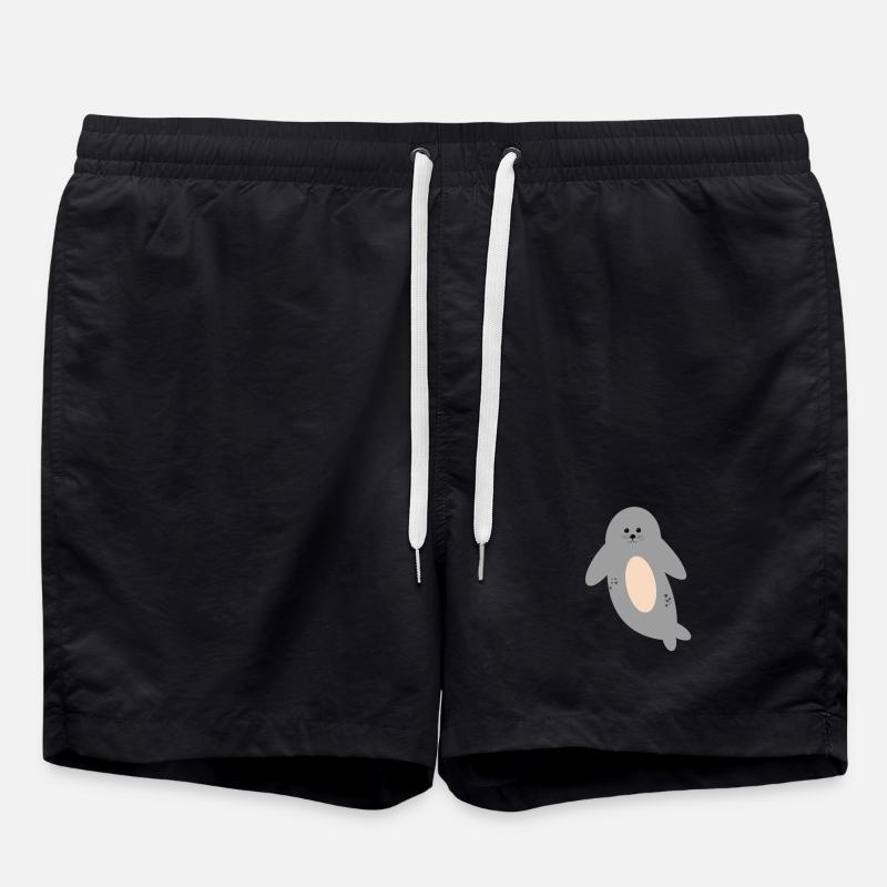 Süße Robbe - Badeshorts - Schwarz
