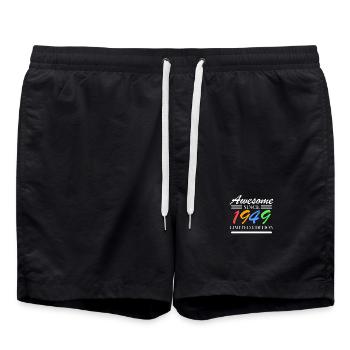 1949 - Jahrgang 1949 - Fantastisch seit 1949 - Badeshorts - Schwarz - Vorne - AI Model Male 185 light (185cm)