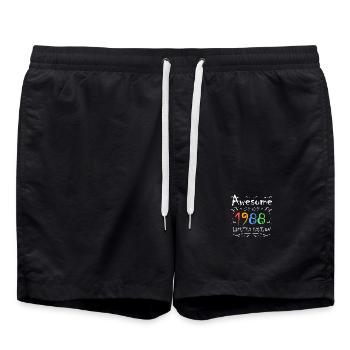 1988 - Jahrgang 1988 - Fantastisch seit 1988 - Badeshorts - Schwarz - Vorne - AI Model Male 185 light (185cm)