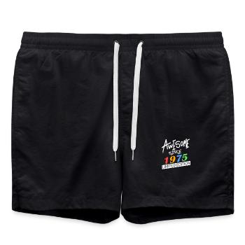1975 - Jahrgang 1975 - Fantastisch seit 1975 - Badeshorts - Schwarz - Vorne - AI Model Male 185 light (185cm)