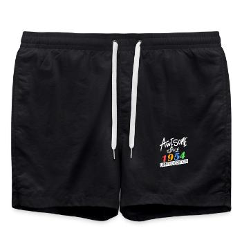 1954 - Jahrgang 1954 - Fantastisch seit 1954 - Badeshorts - Schwarz - Vorne - AI Model Male 185 light (185cm)