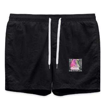 Gnome One Fights Alone Fight Cancer - Badeshorts - Schwarz - Vorne - AI Model Male 185 light (185cm)
