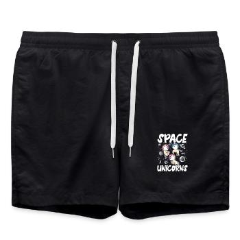 Space unicorns - Badeshorts - Schwarz - Vorne - AI Model Male 185 light (185cm)