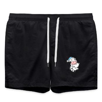 Kuh Baby - Badeshorts - Schwarz - Vorne - AI Model Male 185 light (185cm)