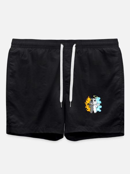 Hippopotamus - Angel and Devil - Swim Trunks - black