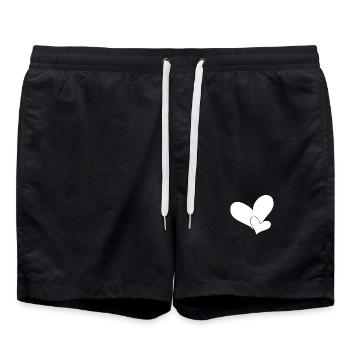 Herz Herze - Badeshorts - Schwarz - Vorne - AI Model Male 185 light (185cm)