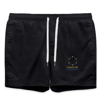 UKRAINE FREE EUROPEAN - Soutenez l'Europe du futur - Short de bain - noir - Devant - AI Model Male 185 light (185cm)