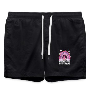 Gnome One Kämpft Allein Gegen Rosa Brustkrebs - Badeshorts - Schwarz - Vorne - AI Model Male 185 light (185cm)