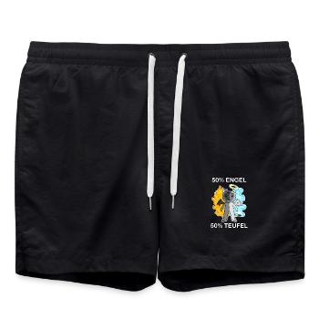 Katze Katzenrasse Birma - Engel und Teufel - Badeshorts - Schwarz - Vorne - AI Model Male 185 light (185cm)