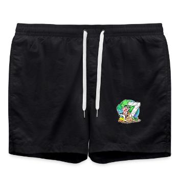 7. Geburtstag Niedliche Tiere 7 Jahre alt - Badeshorts - Schwarz - Vorne - AI Model Male 185 light (185cm)