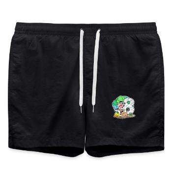 8. Geburtstag Niedliche Tiere 8 Jahre alt - Badeshorts - Schwarz - Vorne - AI Model Male 185 light (185cm)