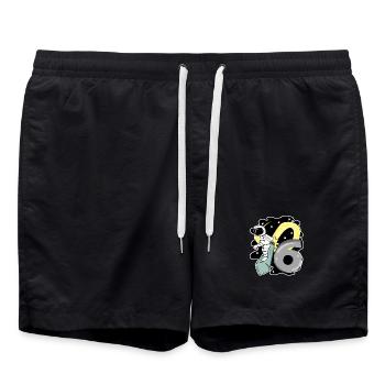 Garçon de 6 ans - cadeau de 6ème anniversaire - Short de bain - noir - Devant - AI Model Male 185 light (185cm)