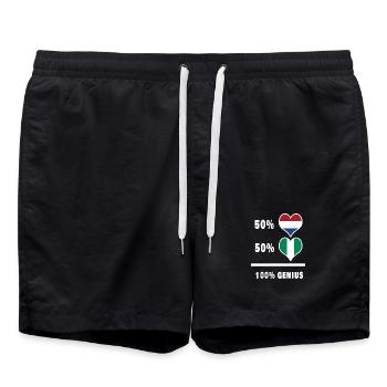 Nigeria und die Niederlande Geniales Flaggendesign - Badeshorts - Schwarz - Vorne - AI Model Male 185 light (185cm)