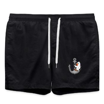 Ancre et mouette - Short de bain - noir - Devant - AI Model Male 185 light (185cm)