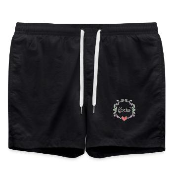 Braut Junggesellinnenabschied - Badeshorts - Schwarz - Vorne - AI Model Male 185 light (185cm)