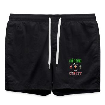 Noël commence avec Christ - Short de bain - noir - Devant - AI Model Male 185 light (185cm)