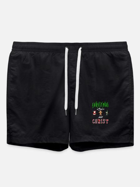 Christmas begins with Christ - Swim Trunks - black